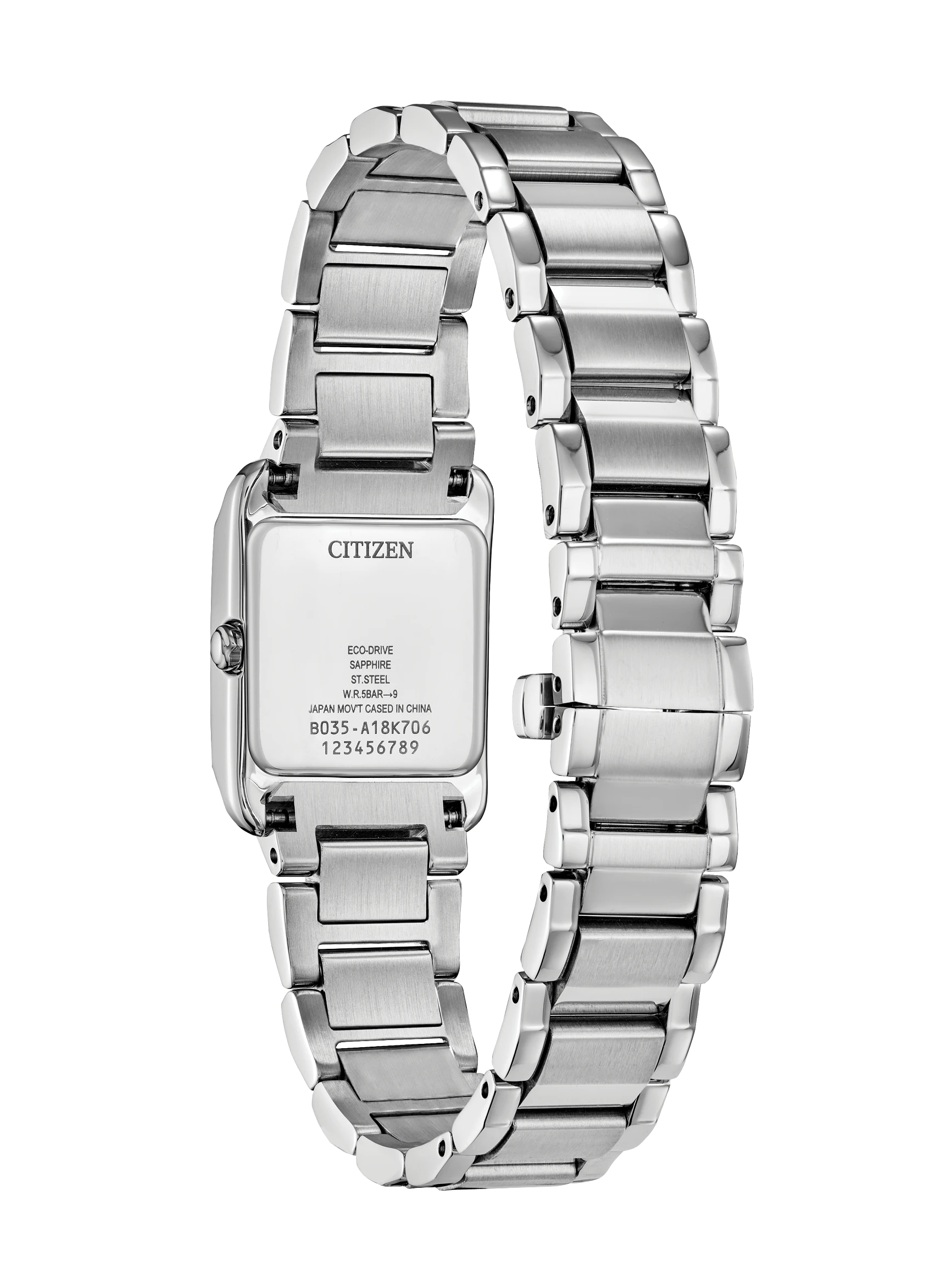 Citizen L Bianca | Women’s Eco-Drive Watch | Stainless Steel | White Dial | Bracelet | Rectangular Case | EW5600-52D - Brownee Jewelers