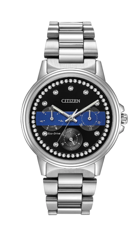 Show off your fashionable side wearing a statement timepiece adorned with bright Swarovski crystals.