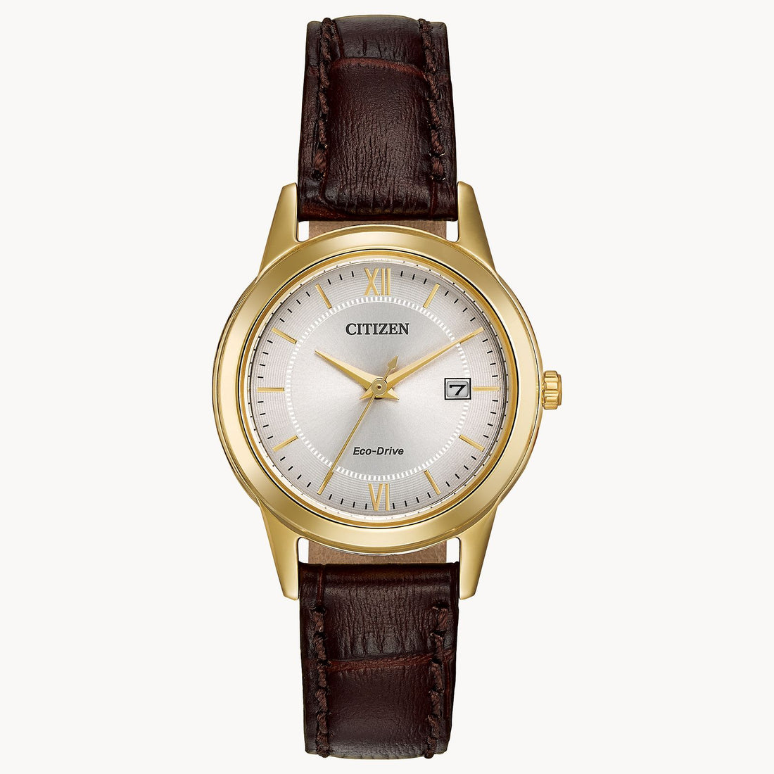 Keep it simple with the classic lines and rich leather strap of these ladies CITIZEN® strap watches.