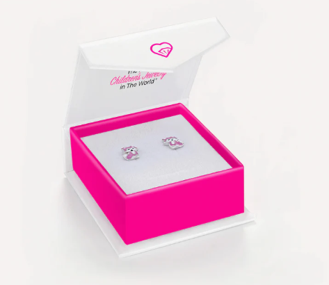 RED FOX ENAMEL SILVER EARRINGS