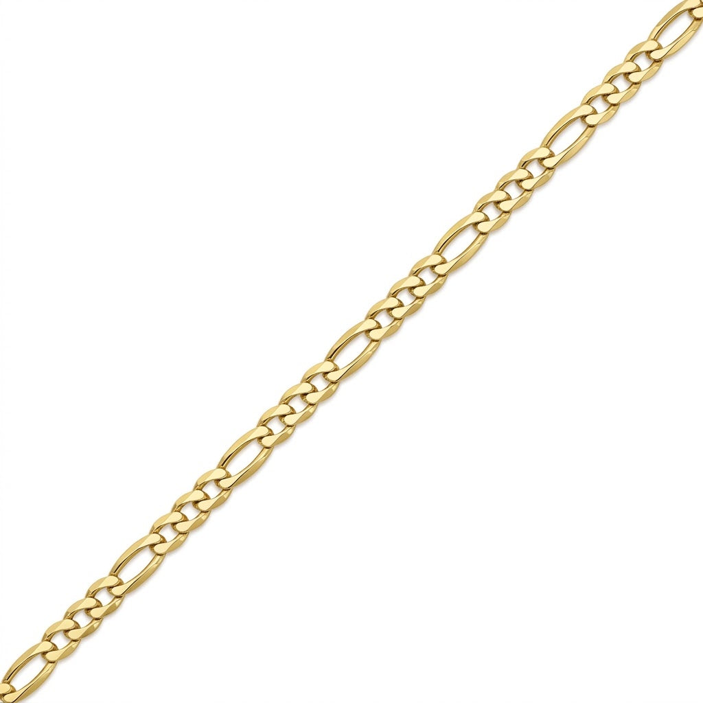 3.9MM Figaro Link Chain Necklace | Sterling Silver & 18K Gold-Plated | 22 Inch | SSG-32-100-22 - Brownee Jewelers