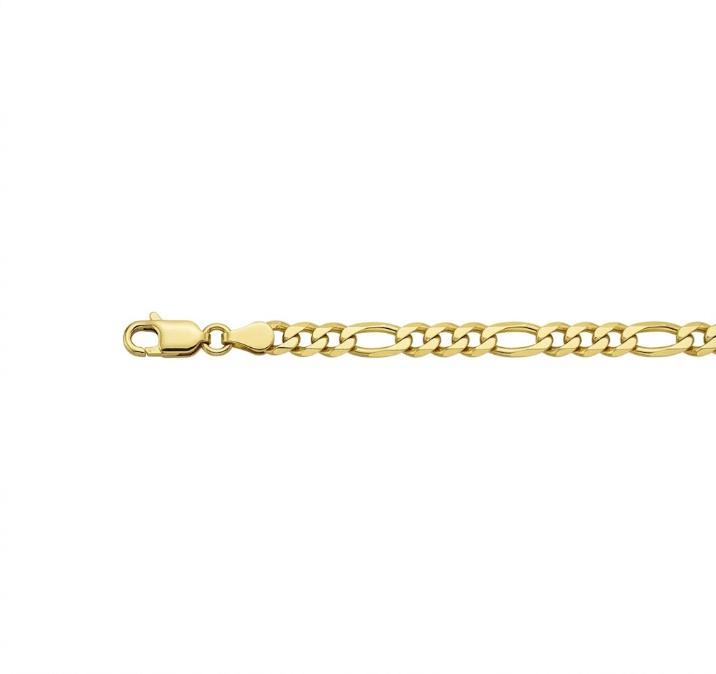 3.9MM Figaro Link Chain Necklace | Sterling Silver & 18K Gold-Plated | 22 Inch | SSG-32-100-22 - Brownee Jewelers