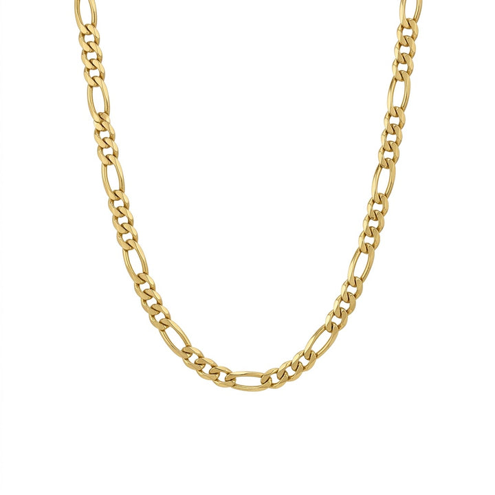 5.6mm Figaro Link Chain Necklace | Sterling Silver & 18K Gold-Plated | 22 Inch | SSG-32-150-22 - Brownee Jewelers
