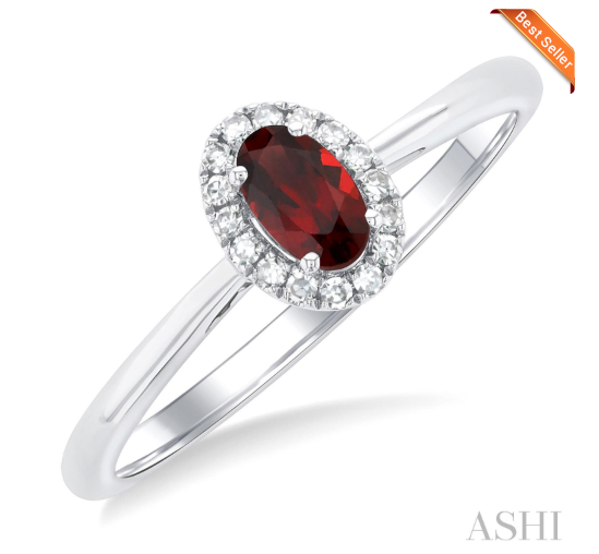 Oval Shape Gemstone & Halo Diamond Ring