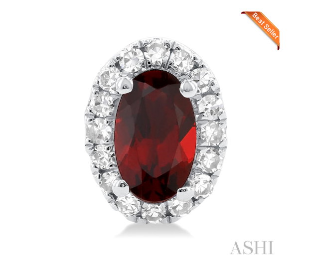 Oval Shape Gemstone & Halo Diamond Earrings