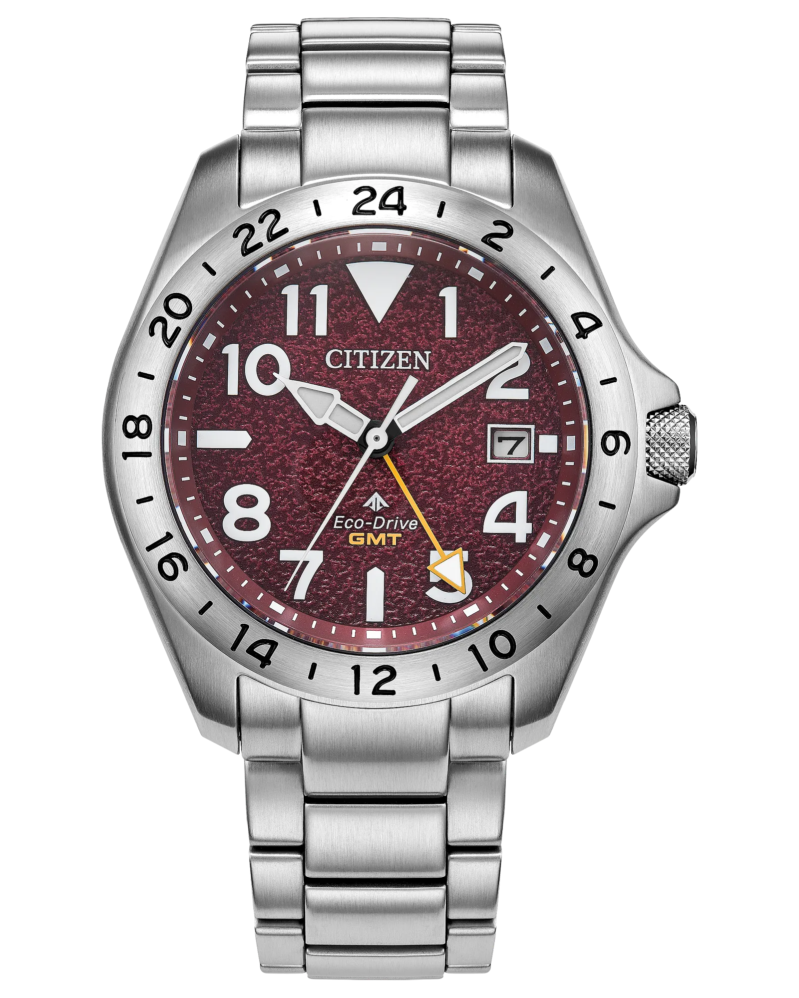 Promaster Land GMT | Citizen Eco-Drive GMT Red Dial Watch | Stainless Steel | WR200 Bracelet Watch | Men’s Adventure Sport Design | BJ7150-50W - Brownee Jewelers