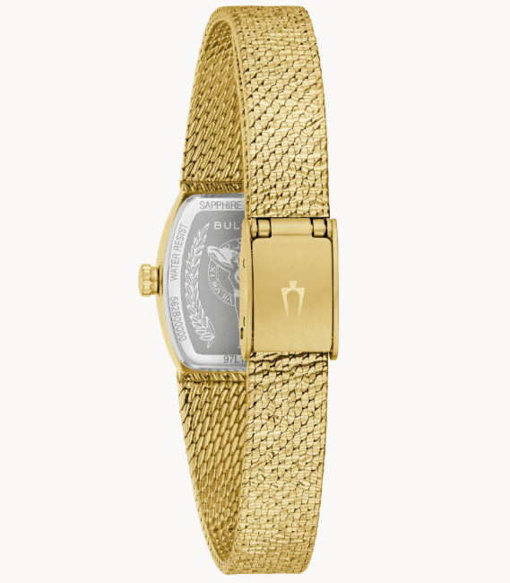 Bulova Goddess of Time | Ladies Watch | Gold-Tone Stainless Steel | Green Malachite Dial | Mesh Bracelet | 97L184 - Brownee Jewelers