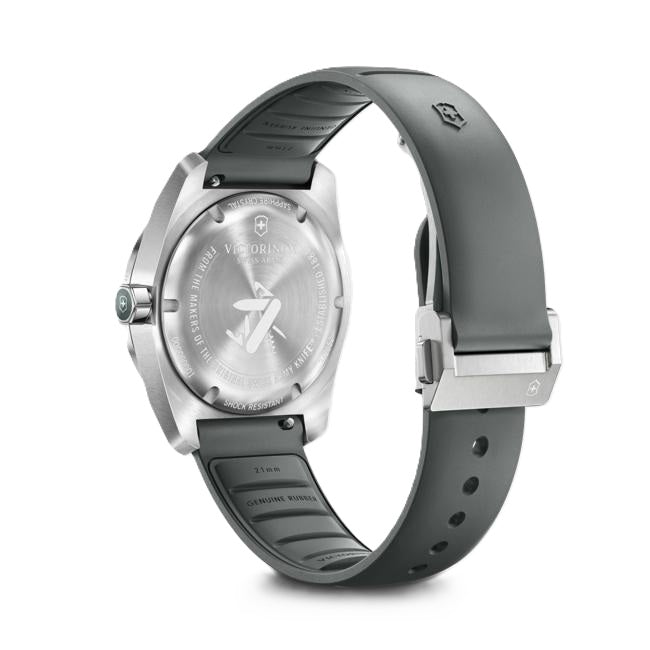 VictorInox Concept One Solar Stainless Steel Watch with a Silver Dial and Storm Gray Rubber Strap
