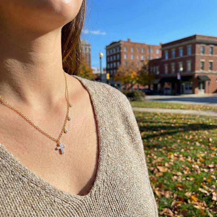 Diamond Cross Connect Pendant 