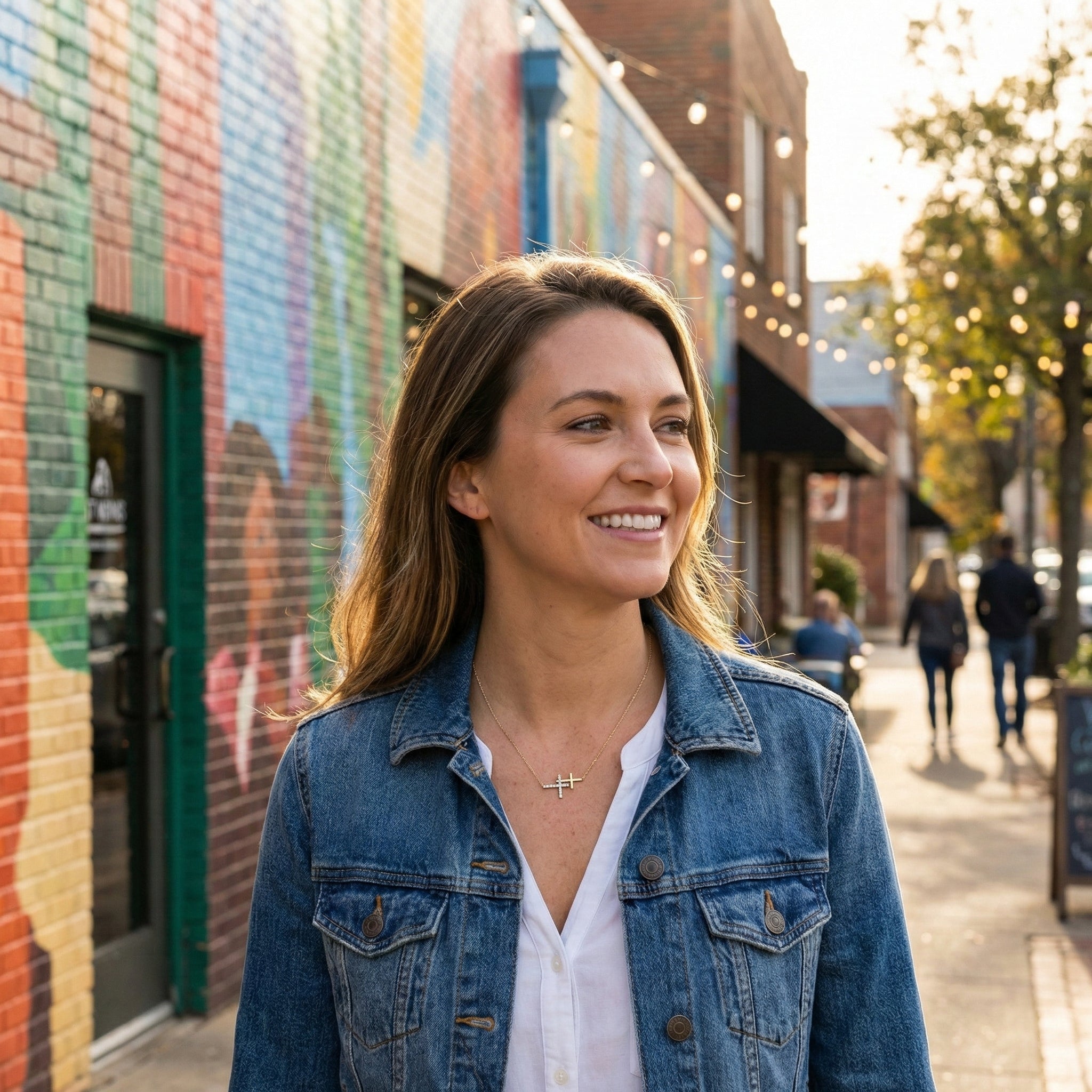 Diamond Sideways Cross Necklace