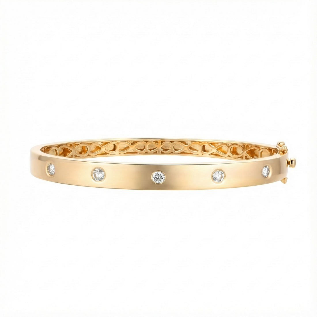 Le Vian® 14K Honey Gold™ Nude Diamond™ Bangle (1/2ctw) Sleek, modern, and effortlessly luxurious—this Le Vian® bangle features 1/2 cts. of sparkling Nude Diamonds™ flush-set across a smooth, highly polished 14K Honey Gold™ surface