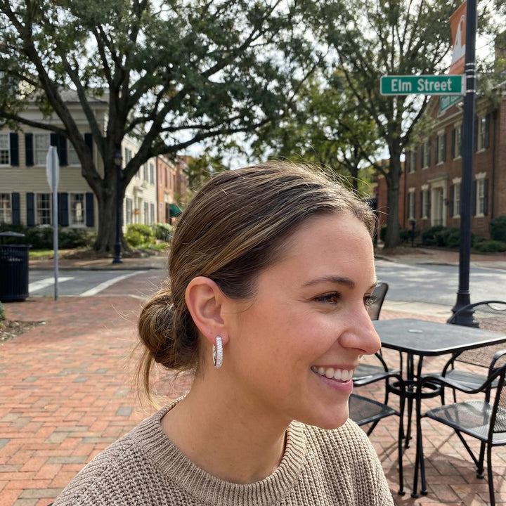 Diamond Pavé Hoop Earrings