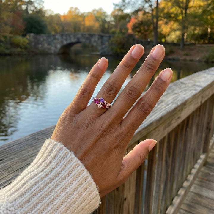 Le Vian® 14K Strawberry Gold® Multi-Gem Ring with Passion Fruit Tourmaline™, Cotton Candy Amethyst®, Pink Morganite, Bubble Gum Pink Sapphire™ & Nude Diamonds™ Bring a burst of color to your collection with this dazzling Le Vian® multi-gem ring, crafted in luminous 14K Strawberry Gold®