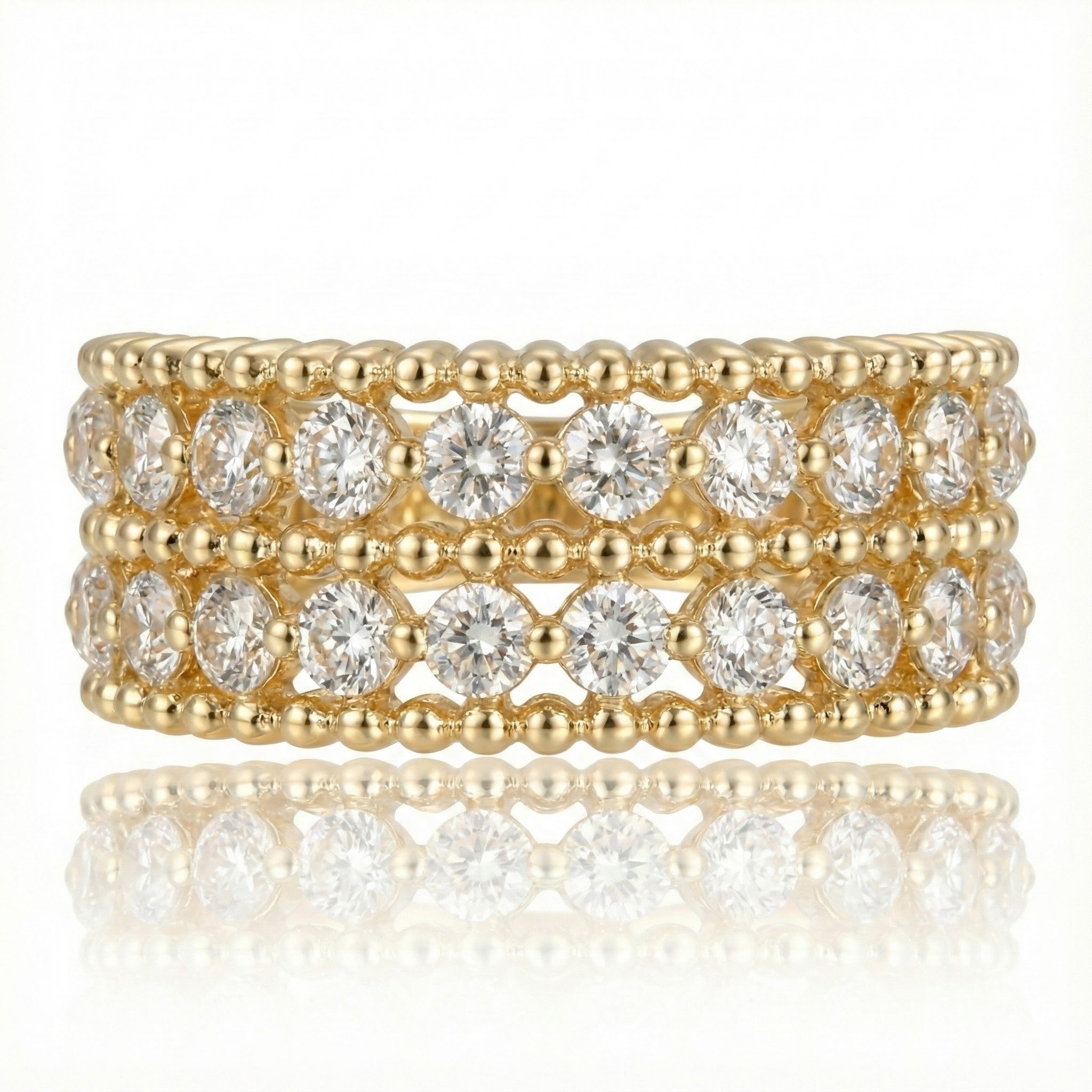 Le Vian® Nude Diamond Ring in 14K Honey Gold™ Make a radiant statement with this signature Le Vian® ring, showcasing 1 3/8 cts. of luminous Nude Diamonds™ arranged in a richly textured, multi-row design