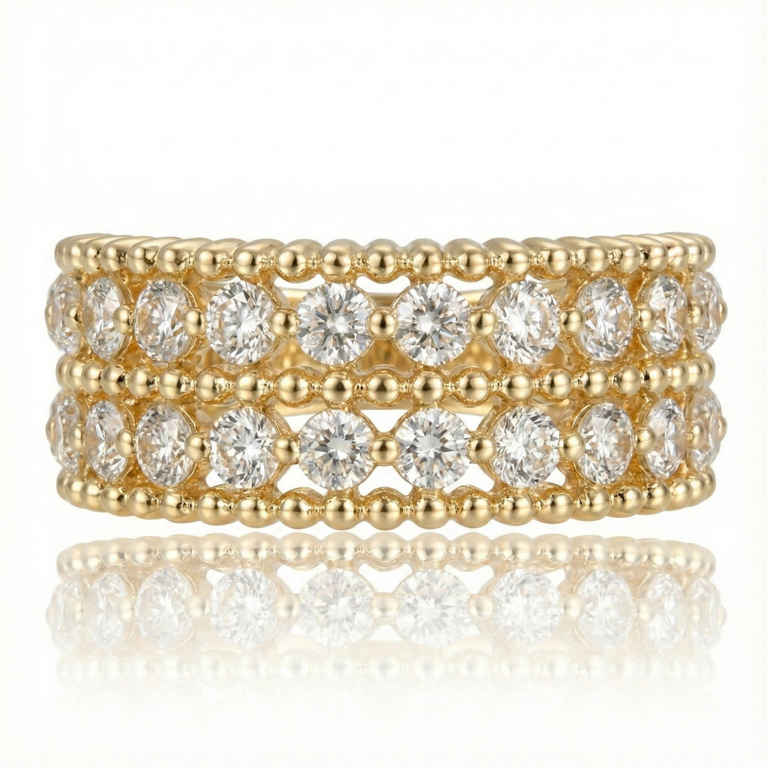 Le Vian® Nude Diamond Ring in 14K Honey Gold™ Make a radiant statement with this signature Le Vian® ring, showcasing 1 3/8 cts. of luminous Nude Diamonds™ arranged in a richly textured, multi-row design