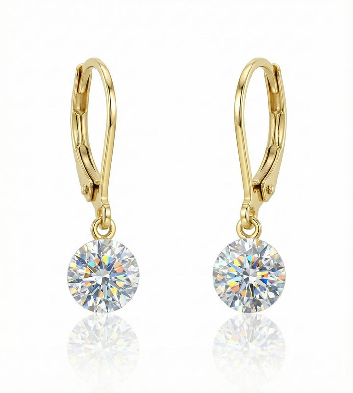 14K Yellow Gold 1.00ctw Lab-Grown Diamond Dangle Lever-back Earrings Elegant, lightweight, and full of sparkle ERDRIRD100Y - Brownee Jewelers