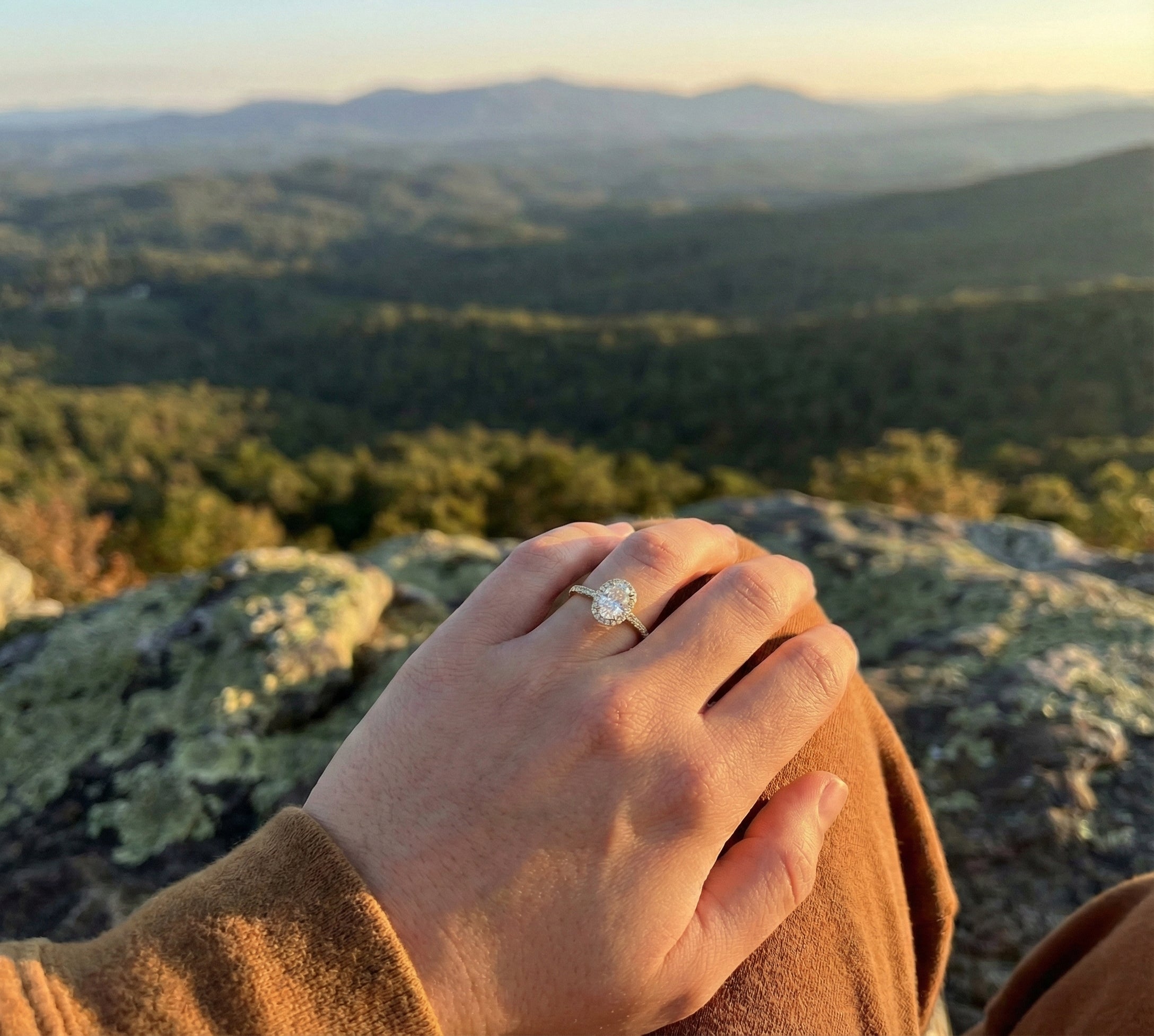 Oval Lab-Grown Diamond Halo Ring | 14K Yellow Gold | 1.80 ct Center | Diamond Halo Engagement Design - Brownee Jewelers