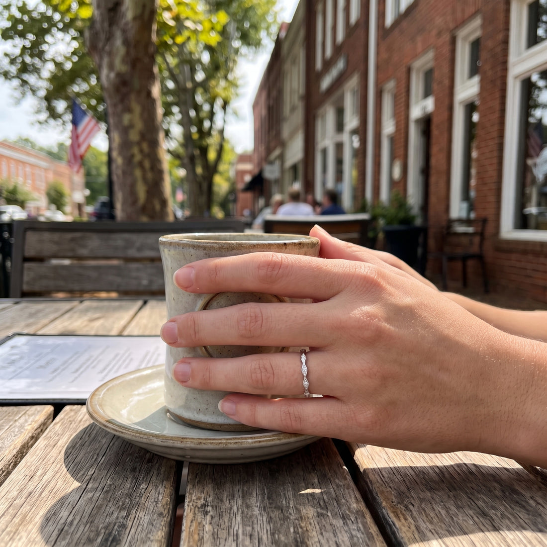 Lab-Grown Diamond Wave Band Ring