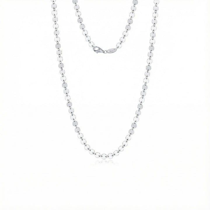 Lola Disc Chain – Sterling Silver Bonded with Platinum (18")