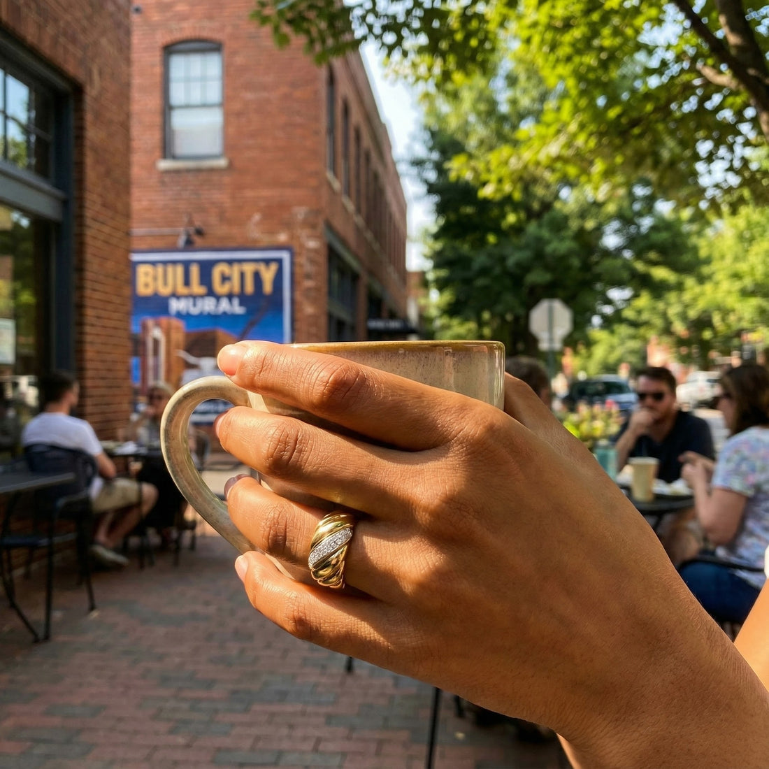 Le Vian® 14K Honey Gold™ Vanilla Diamond® Swirl Ring (0.15ctw) Sleek, sculptural, and effortlessly elegant—this Le Vian® ring features 1/6 cts. of shimmering Vanilla Diamonds® set within a polished, flowing swirl of 14K Honey Gold™