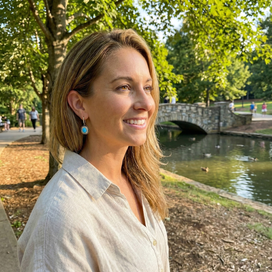 Le Vian® 14K Honey Gold™ Robin’s Egg Blue Turquoise & Diamond Drop Earrings These striking Le Vian® drop earrings feature 1 3/8 cts. Robin’s Egg Blue Turquoise, showcased in a bold double-halo design.