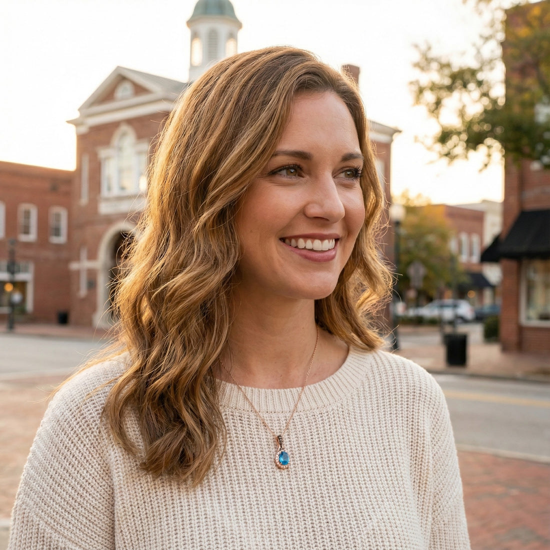 Le Vian Chocolatier® 14K Strawberry Gold® Pendant with Deep Sea Blue Topaz™, Chocolate Diamonds® & Vanilla Diamonds® Vibrant color meets rich contrast in this striking Le Vian Chocolatier® pendant