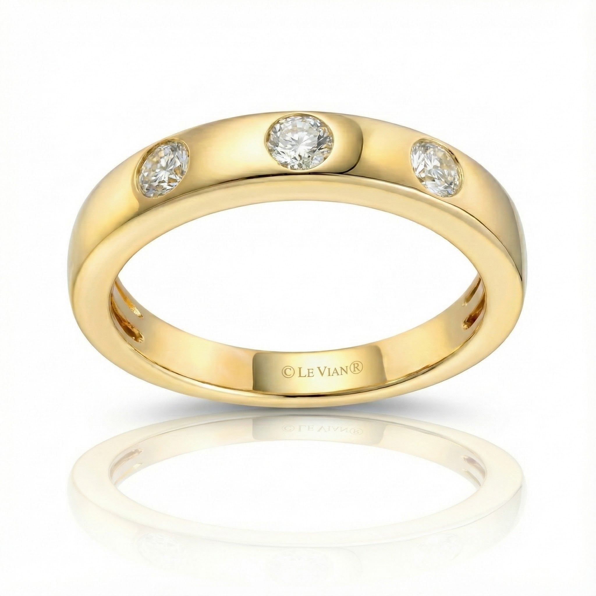 Le Vian® 14K Honey Gold™ Nude Diamond™ Band (1/3ctw) Modern, sleek, and effortlessly luxurious—this Le Vian® band showcases 1/3 cts. of Nude Diamonds™ bezel-style set across a smooth, highly polished 14K Honey Gold™ band