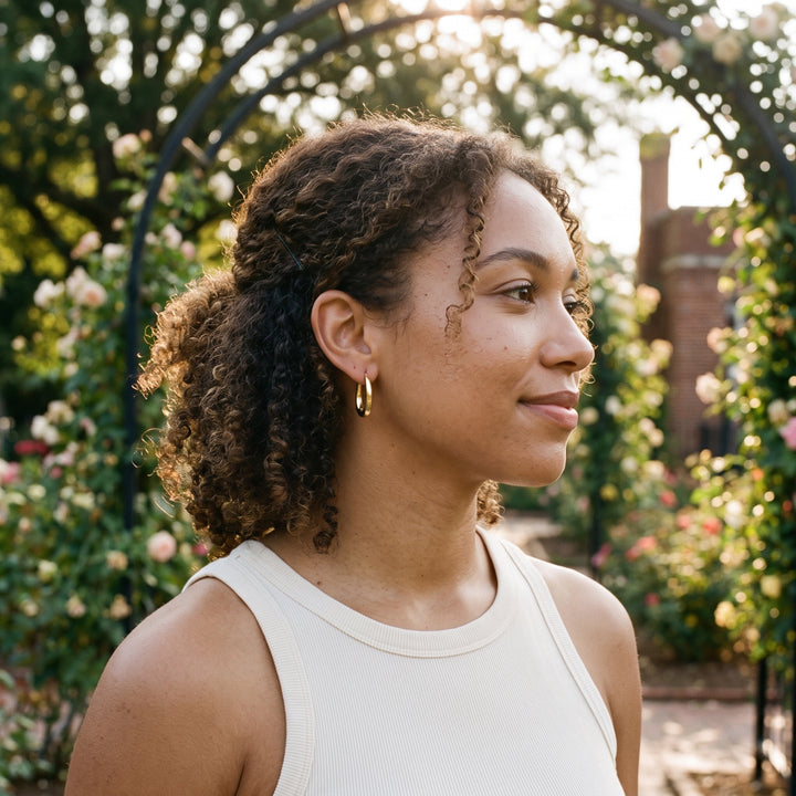 Oval Hoop Earrings | 14K Yellow Gold | 26 x 25 mm | E16882 - Brownee Jewelers