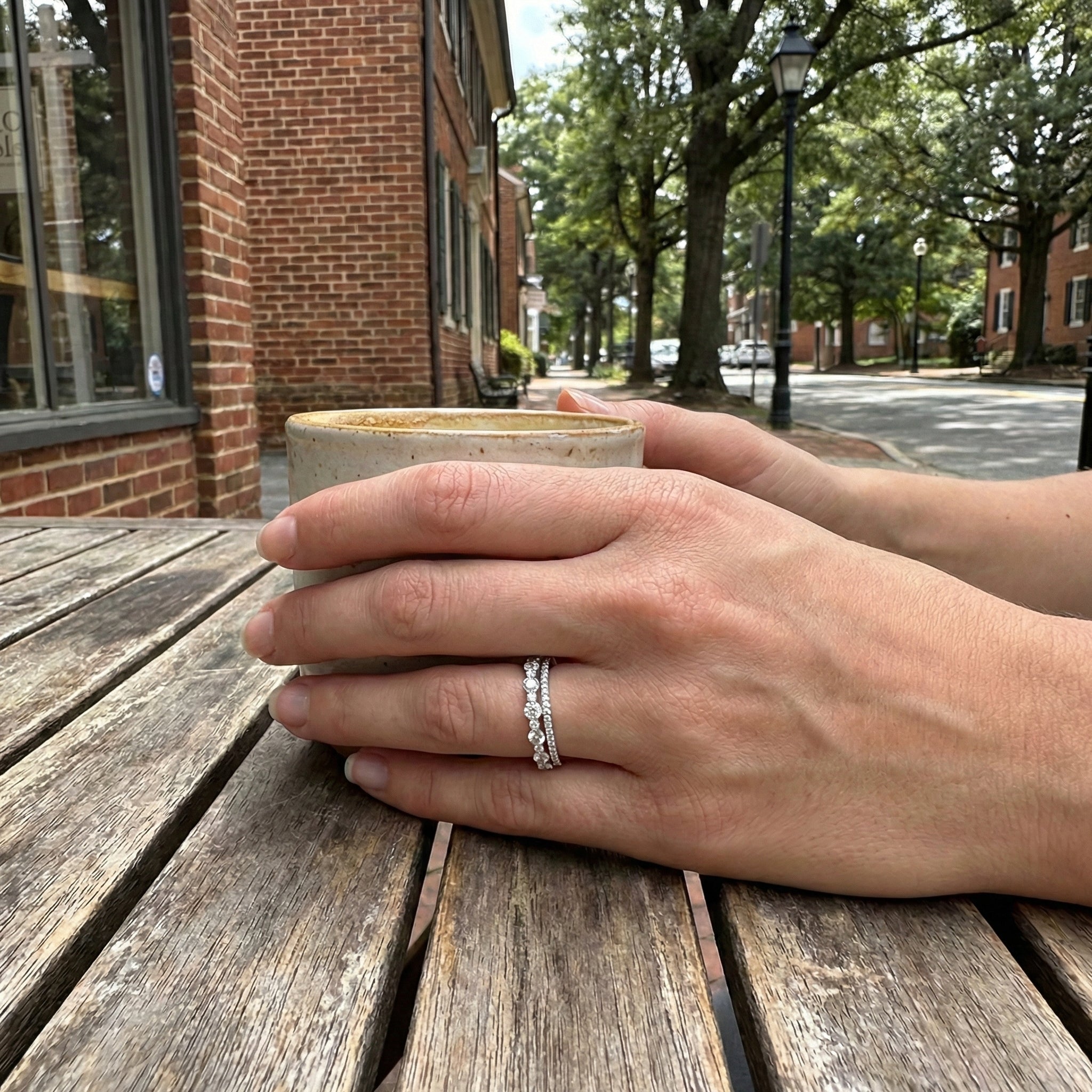 Diamond Row Band Ring | 14K White Gold | 0.43 ctw | Elegant Diamond Fashion Ring - Brownee Jewelers
