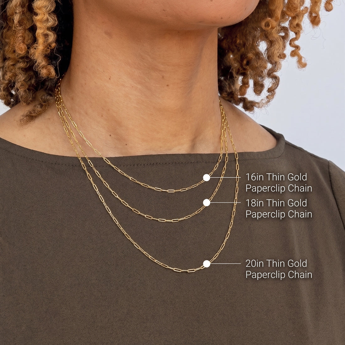 Gold-Filled 2.5mm Paperclip Chain Necklace 18 Inch