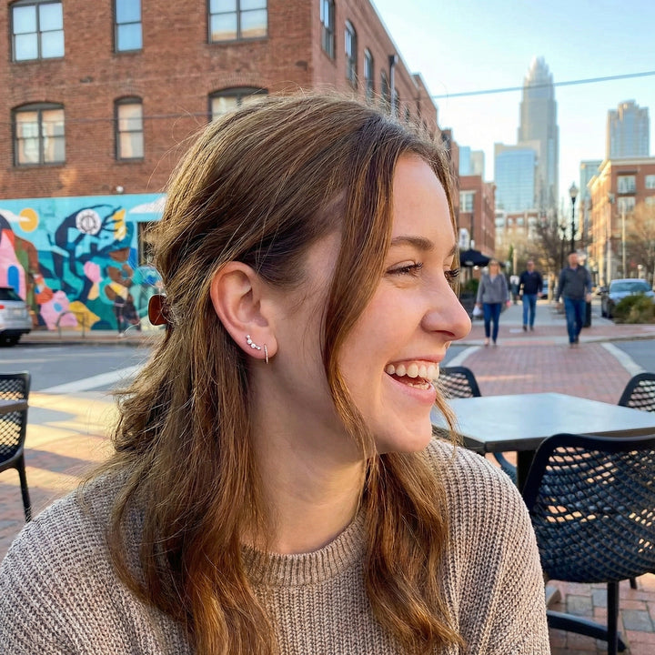 Diamond & Cultured Pearl Stud Earrings | 14K Yellow Gold | 0.09 ctw Diamonds - Brownee Jewelers