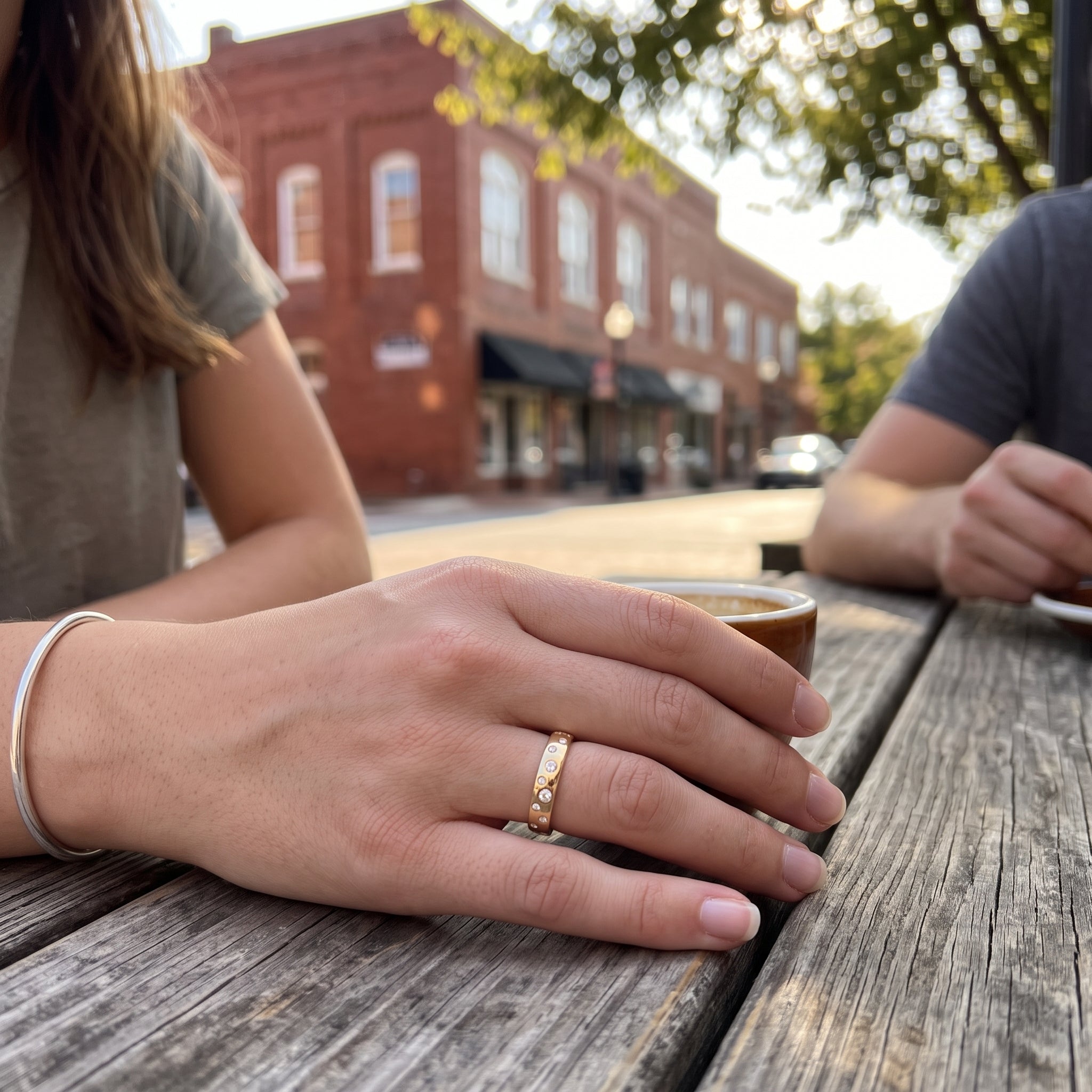 Round Lab-Grown Diamond Bezel Band Ring