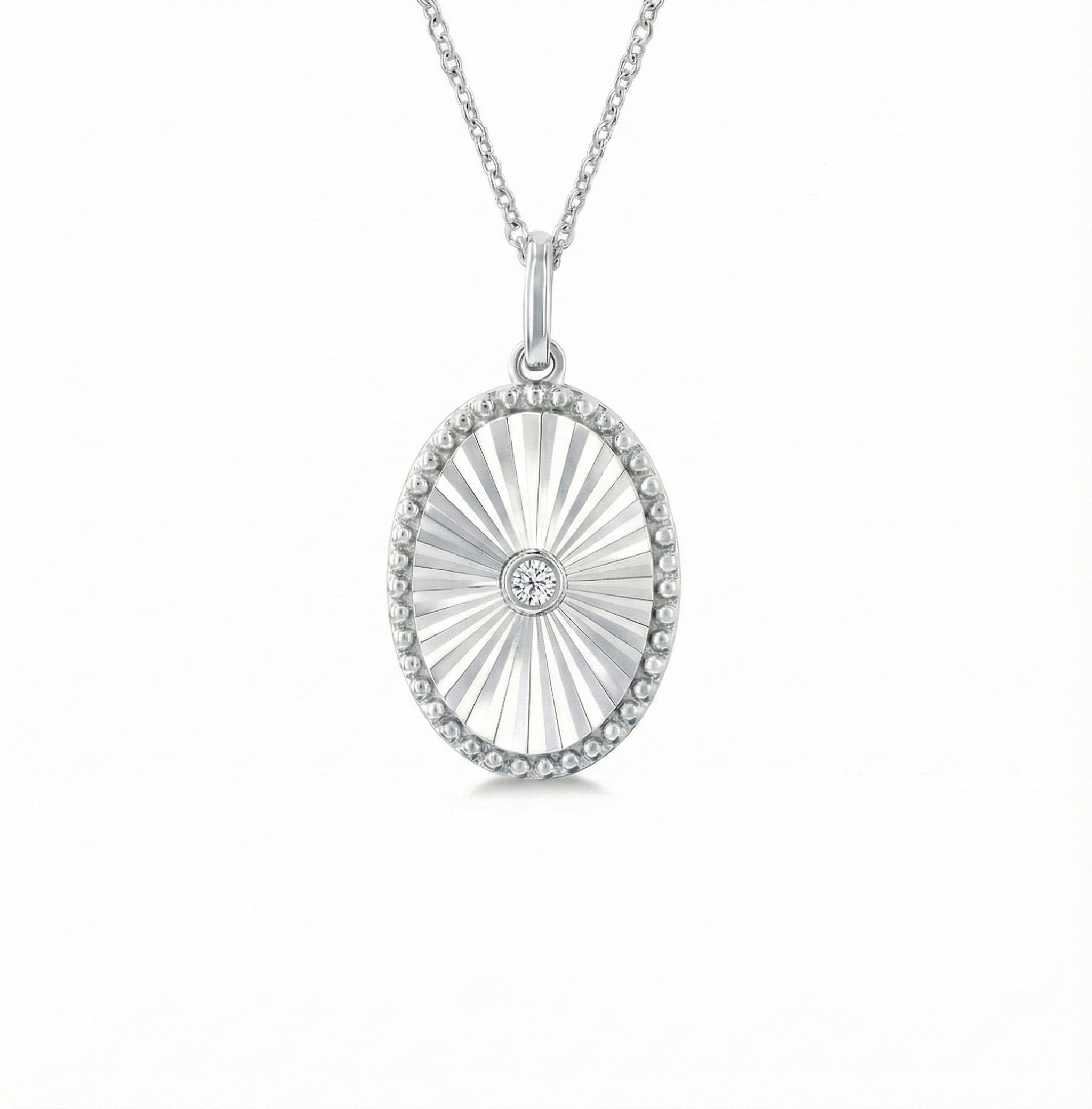 Diamond Oval Medallion Pendant