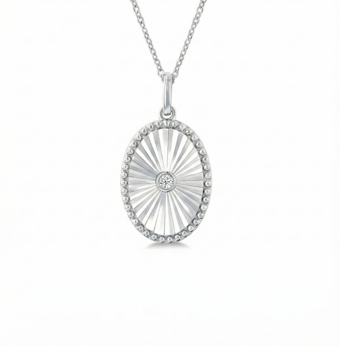 Diamond Oval Medallion Pendant