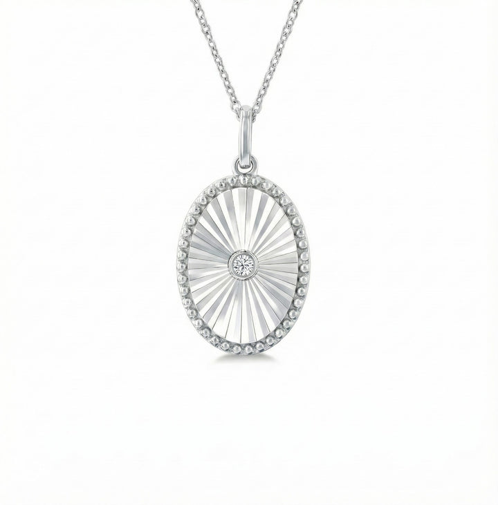 Diamond Oval Medallion Pendant