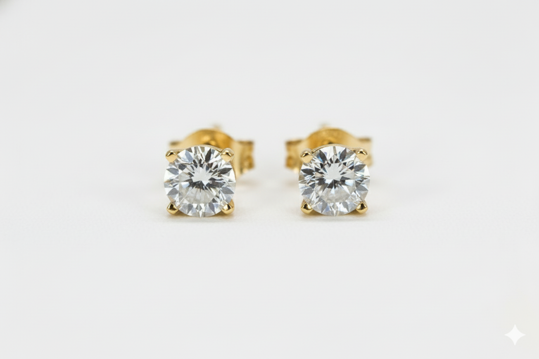 14K Yellow Gold 2.00ct Lab-Grown Diamond Stud Earrings (4-Prong)