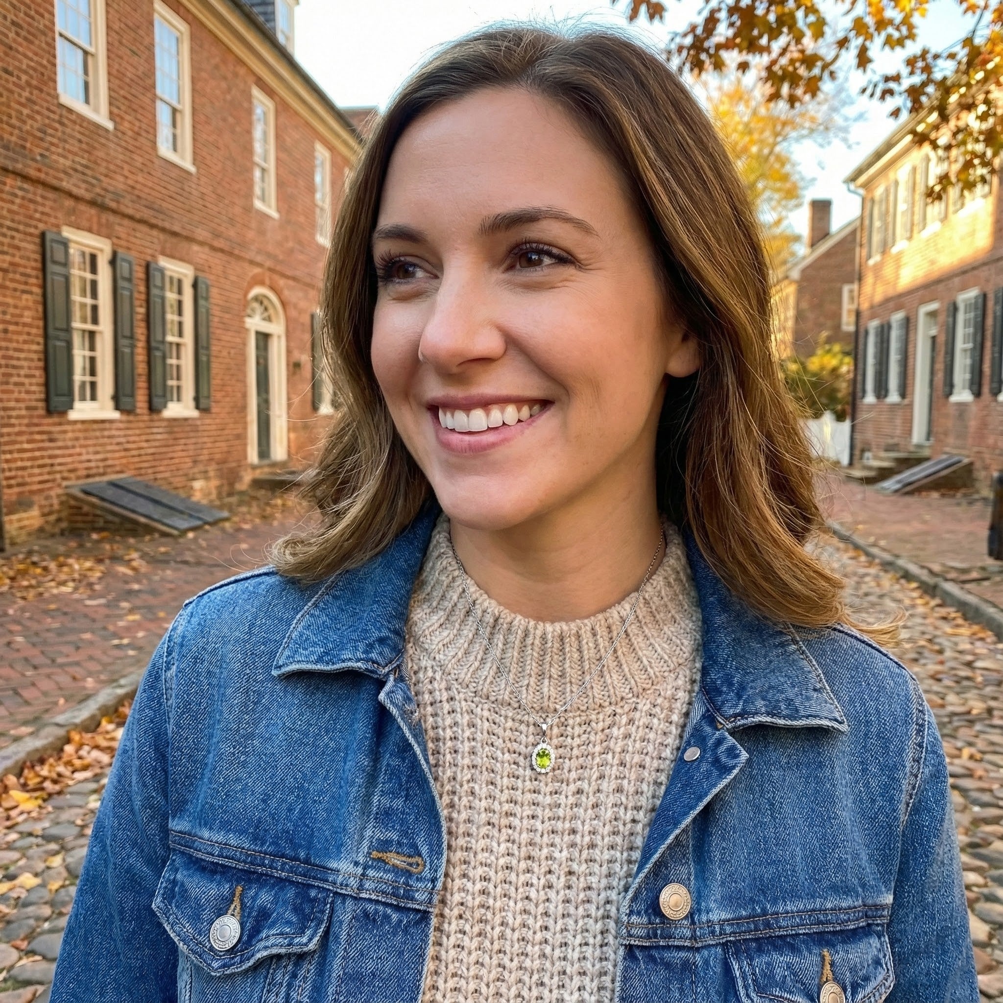 Peridot Diamond Halo Pendant