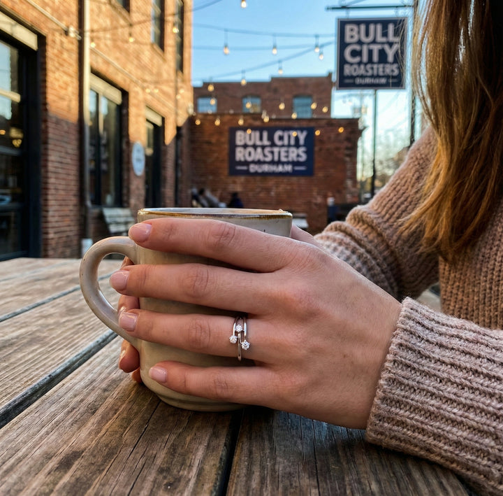 Three-Stone Diamond Bypass Ring | 14K White Gold | 0.25 ctw | Fashion Ring - Brownee Jewelers