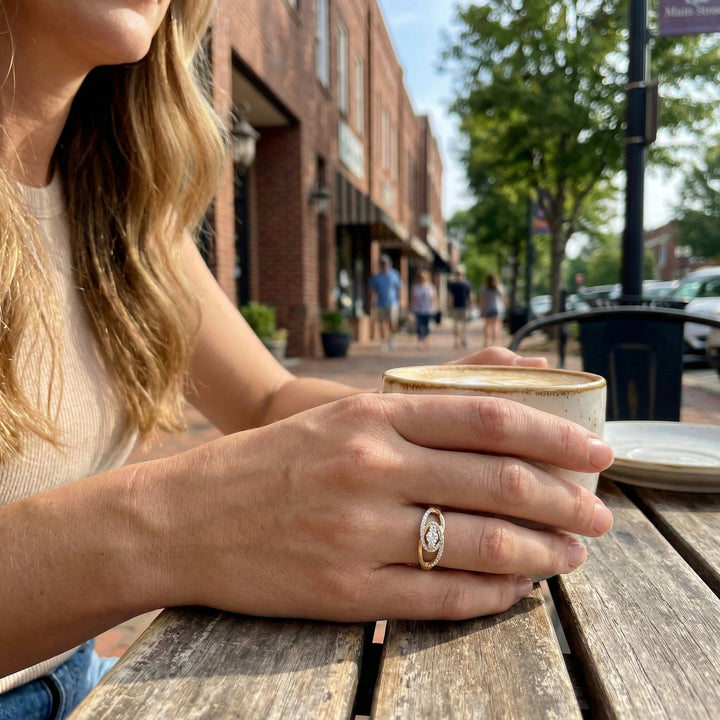 Diamond Swirl Bypass Ring | 14K Yellow Gold | 0.33 ctw | Modern Diamond Fashion Ring - Brownee Jewelers