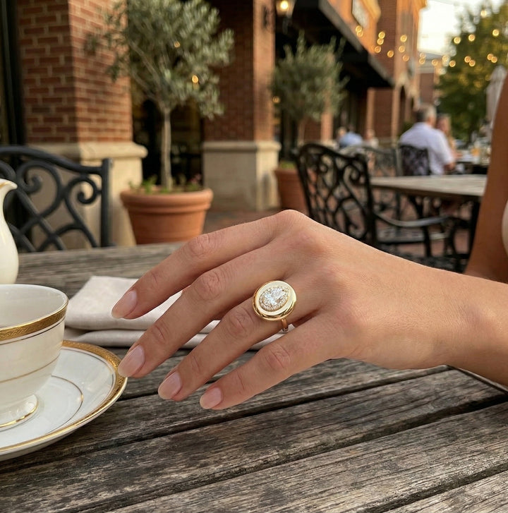Pear Lab-Grown Diamond Halo Ring | 14K Yellow Gold | Diamond | Halo | Engagement Ring - Brownee Jewelers