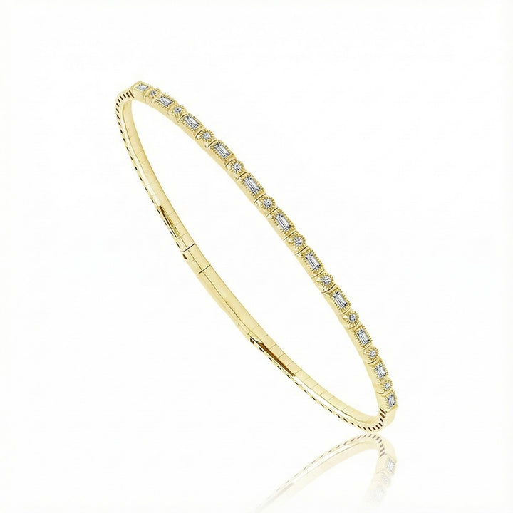14K Yellow Gold Flex Diamond Bangle – .38ct Total Weight