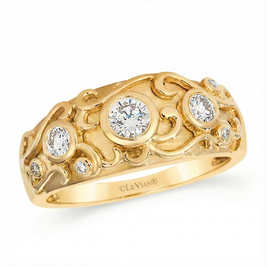 Le Vian® 14K Honey Gold™ Ring with 3/8 cts. Nude Diamonds™ Crafted in rich 14K Honey Gold™, this Le Vian® ring showcases 3/8 cts. of Nude Diamonds™ in a stunning vintage-inspired design