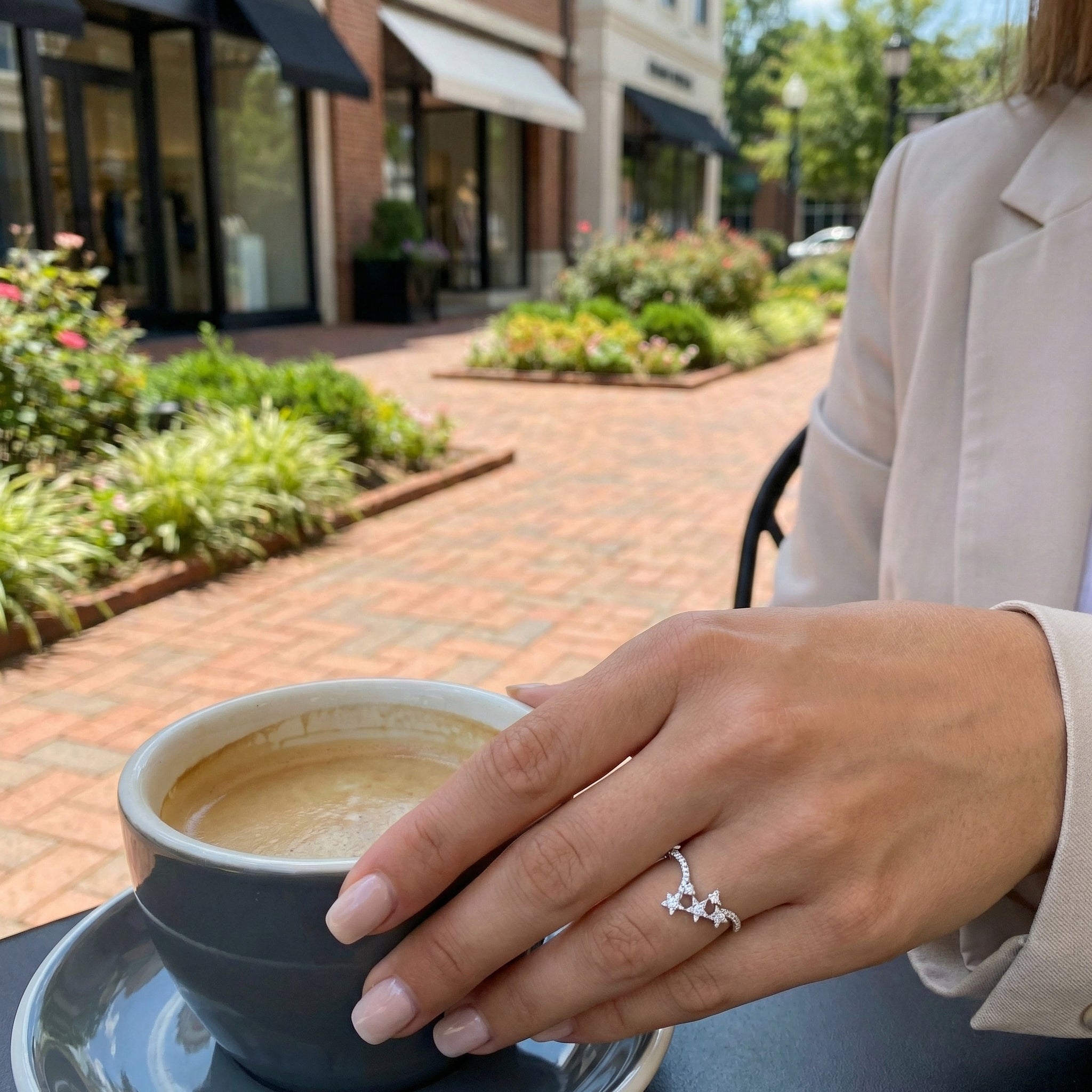 Diamond Star Ring | 14K White Gold | 0.26 ctw | Celestial Diamond Fashion Ring - Brownee Jewelers