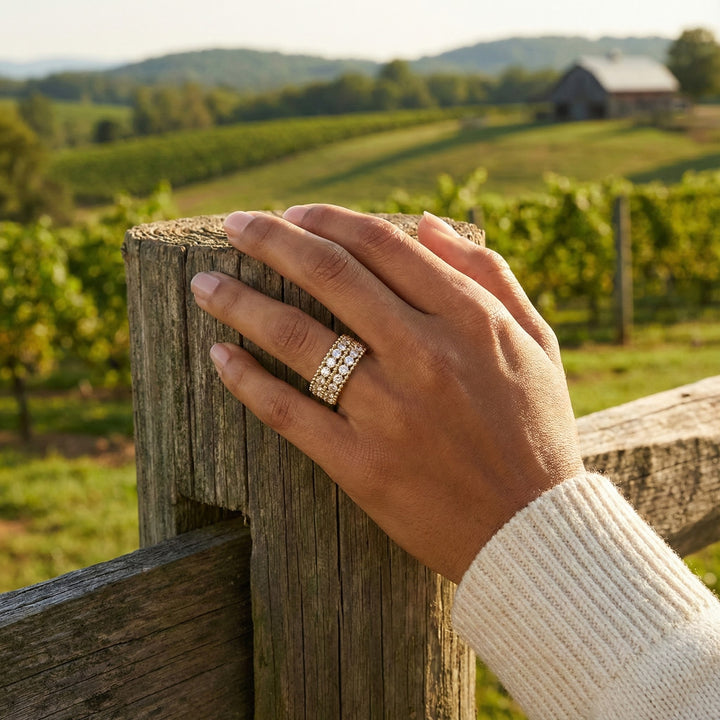 Le Vian® Nude Diamond Ring in 14K Honey Gold™ Make a radiant statement with this signature Le Vian® ring, showcasing 1 3/8 cts. of luminous Nude Diamonds™ arranged in a richly textured, multi-row design