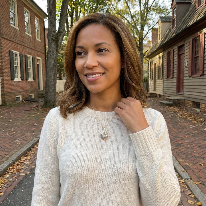 Diamond Ombré Teardrop Pendant | 14K Yellow Gold | 1.01 ctw White & Chocolate Diamonds® - Brownee Jewelers