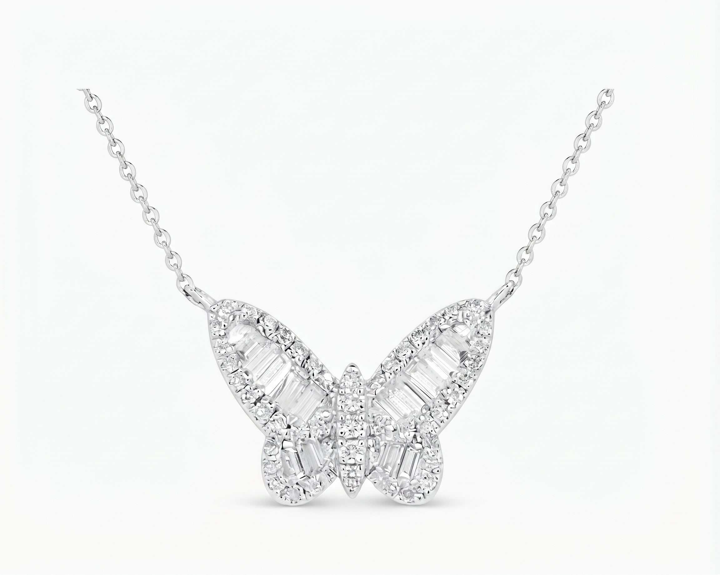 14KT WHITE GOLD DIAMOND BUTTERFLY 