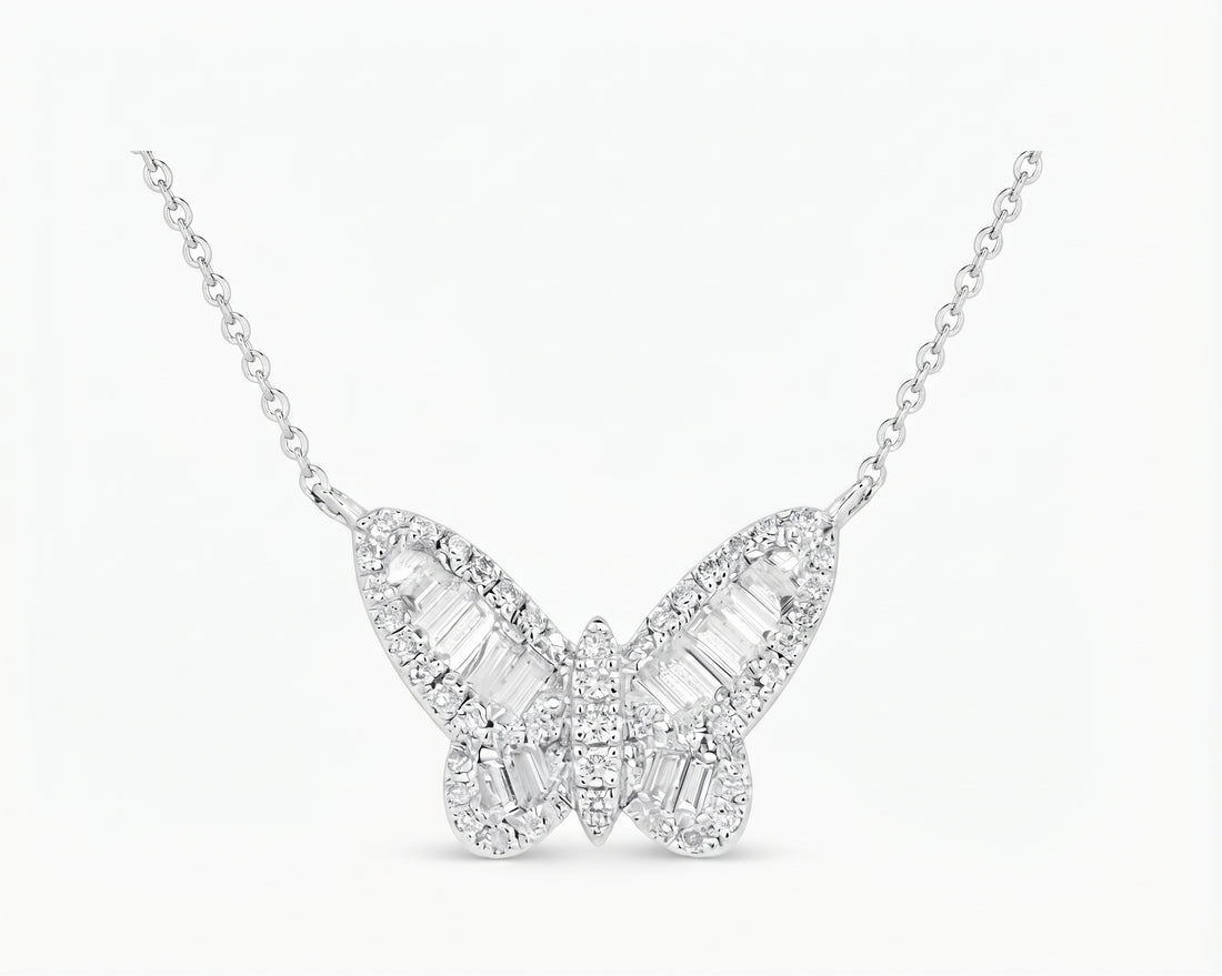 14KT WHITE GOLD DIAMOND BUTTERFLY 