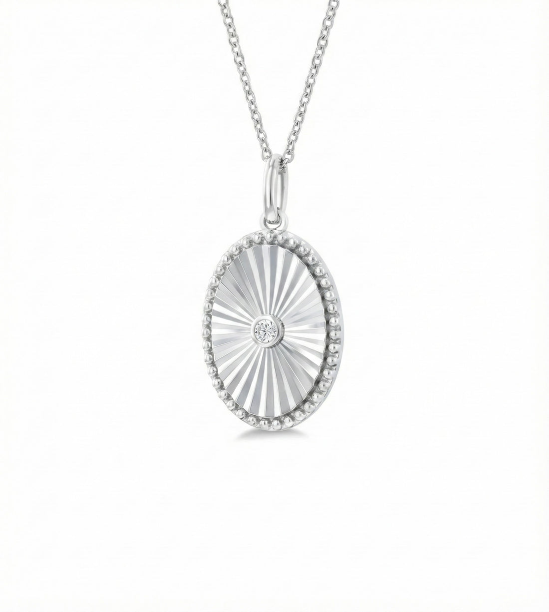 Diamond Oval Medallion Pendant
