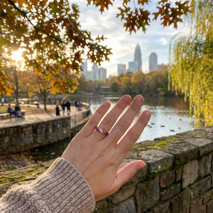 Le Vian Ombre® 14K Strawberry Gold® Ring with Vanilla Sapphire™ & Strawberry Ombré® Sapphires A romantic blend of color and sparkle, this Le Vian Ombre® ring features a graceful braided design set in warm 14K Strawberry Gold®