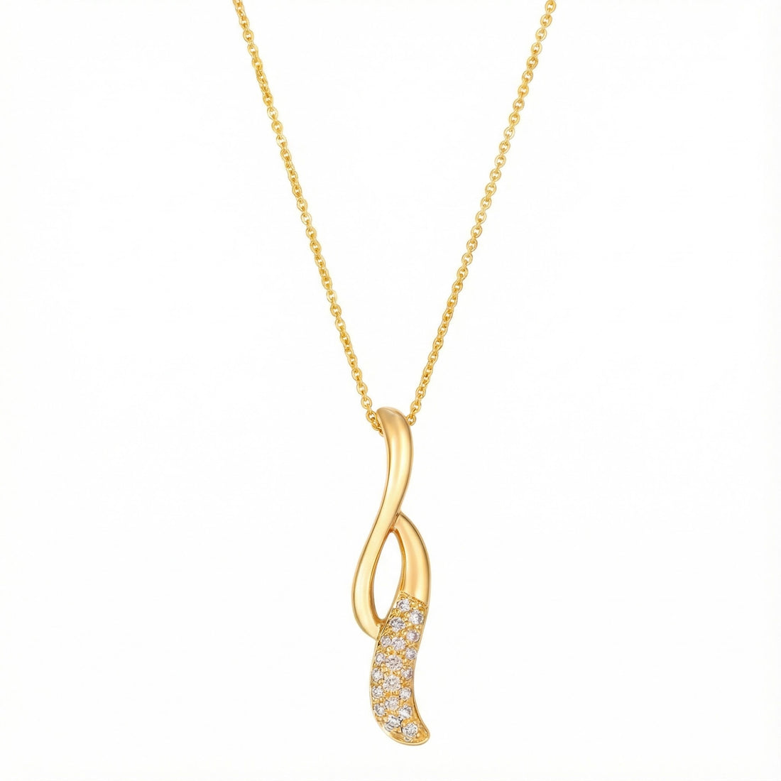 Le Vian® Nude Diamonds™ Pendant in 14K Honey Gold™ – 1/6ct Graceful, modern, and effortlessly elegant — this Le Vian® pendant features 1/6 cts. of sparkling Nude Diamonds™ arranged along a flowing, sculpted design